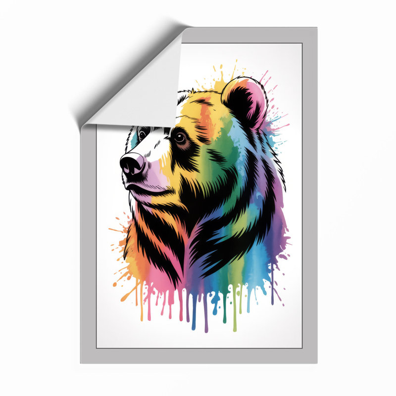 Chromatic Bear Modern - Print, A3 - 42.0 x 29.7 cm, White
