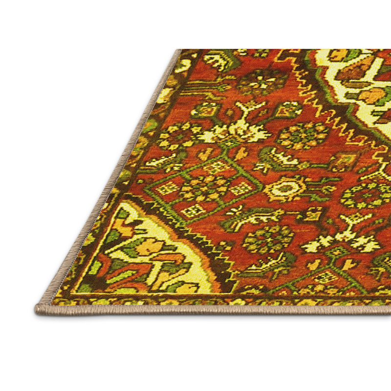 Washable Floral Indoor Rug, Rectangle 5' x 7'