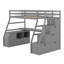 Lit mezzanine avec tiroirs, tablettes et bureau-289469604