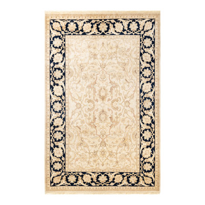 Sahiry One-of-a-Kind 6' 1" X 9' 4" 2000s Wool Area Rug in Ivory