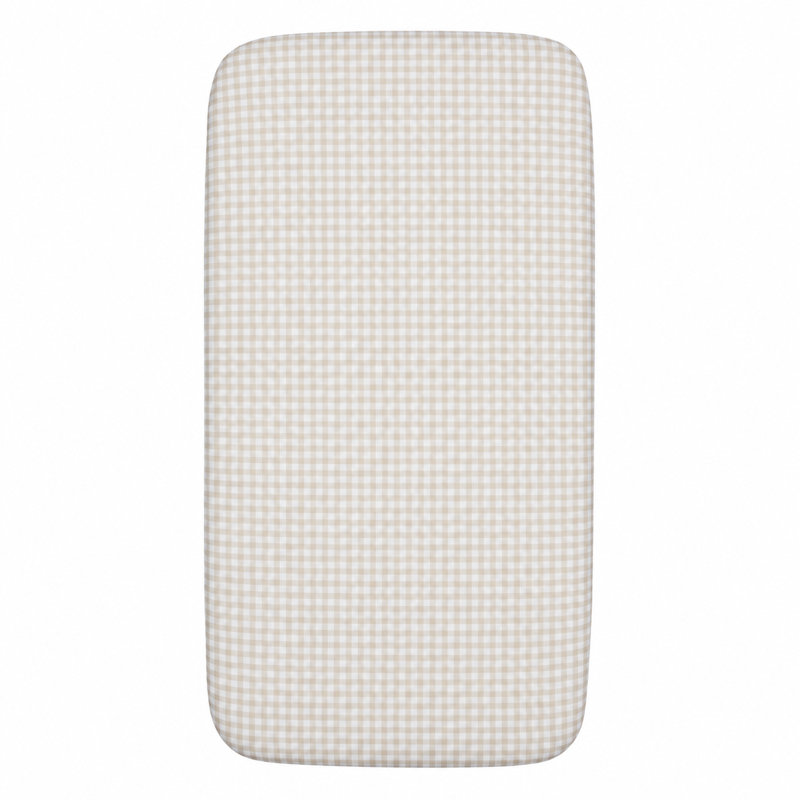 Drap-housse en coton jersey - Vichy crème
