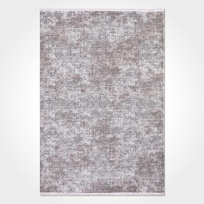 Tapis gris moderne / abstrait lavable à la machine