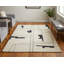 Tapis de style Mid-Century moderne ivoire / noir Gossner 12 pi x 15 pi-1935049036