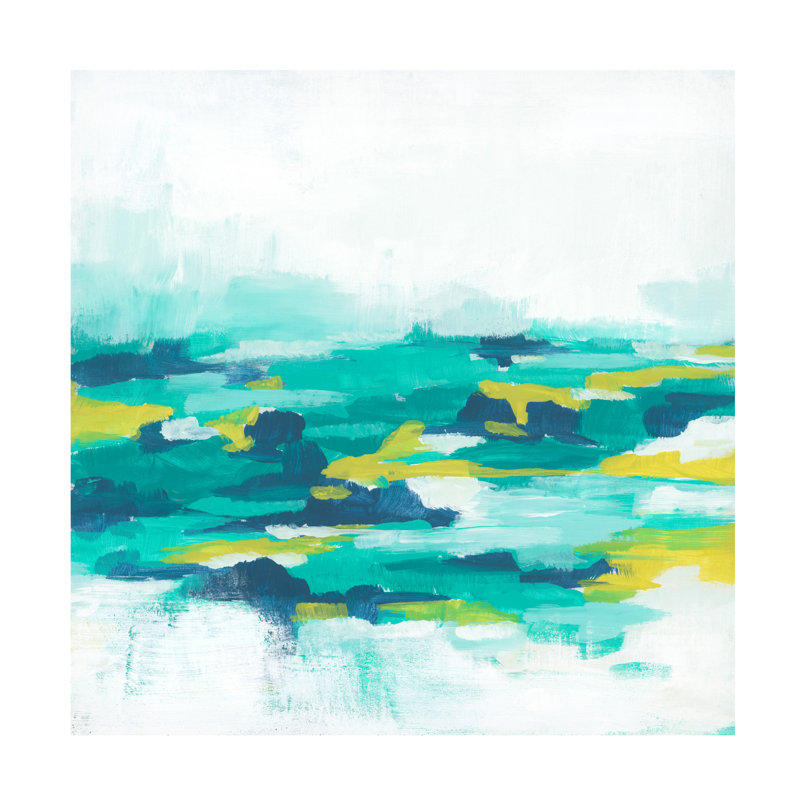 «Turquoise Cove I» sur toile, H 14 po x l 14 po