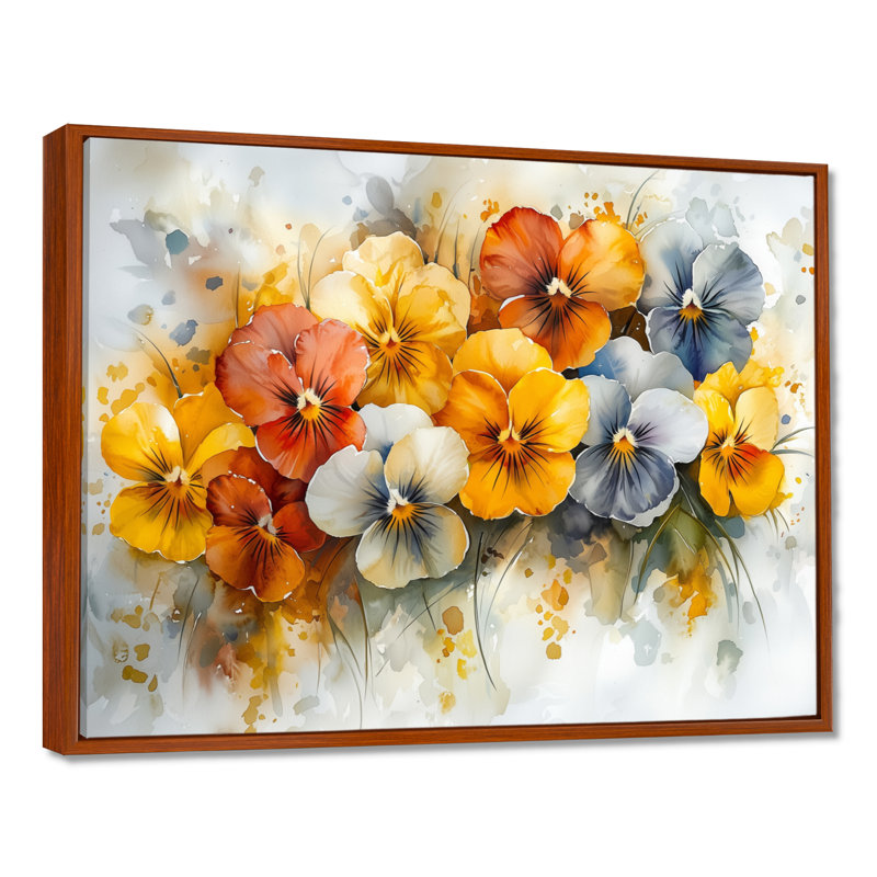 Hutchings - Floral Wall Art, Brun, H 12 po x l 20 po, Impression encadrée flottante
