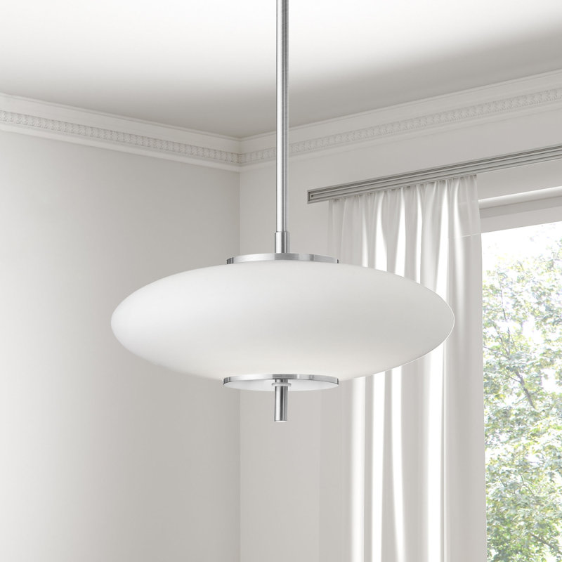 Luminaire suspendu géométrique simple à 1 lumière Botir, Chrome poli