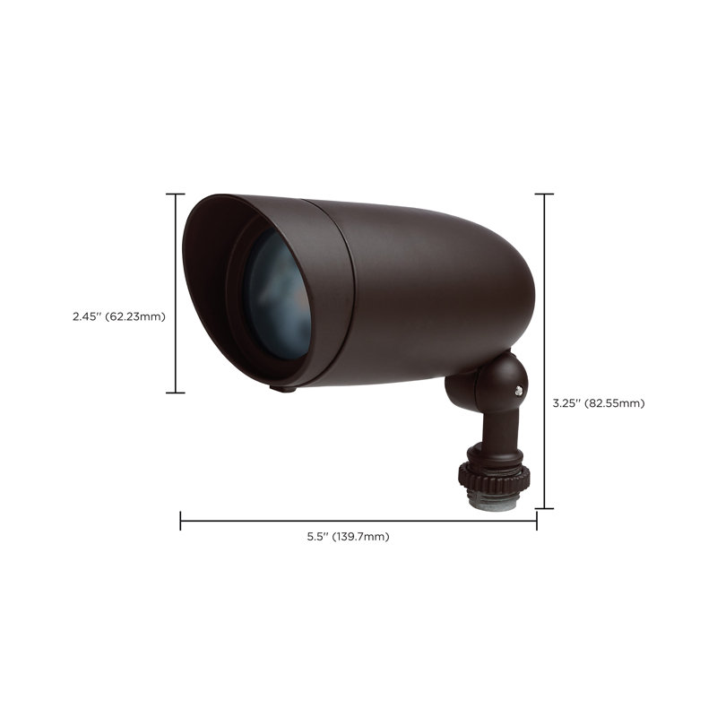 Projecteur de paysage à DEL 9 watts RVB et finition bronze blanc réglable 2700K-5000K, H 3,25 po x l 2,45 po x P 5,5 po, 6 W