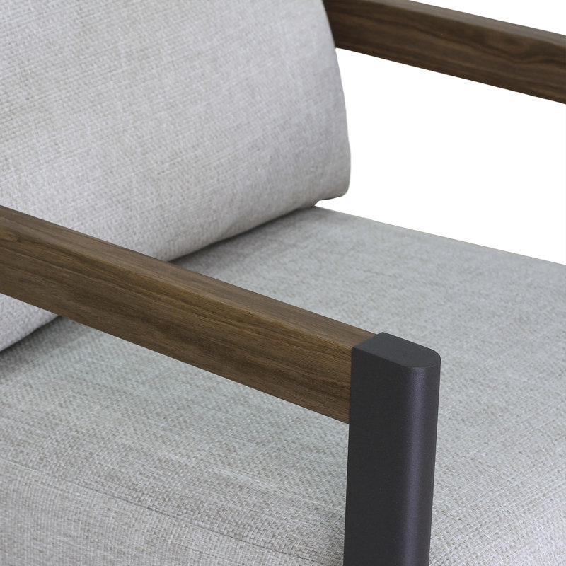 Ensemble de conversation de patio en aluminium Aspen 3 pièces avec coussins