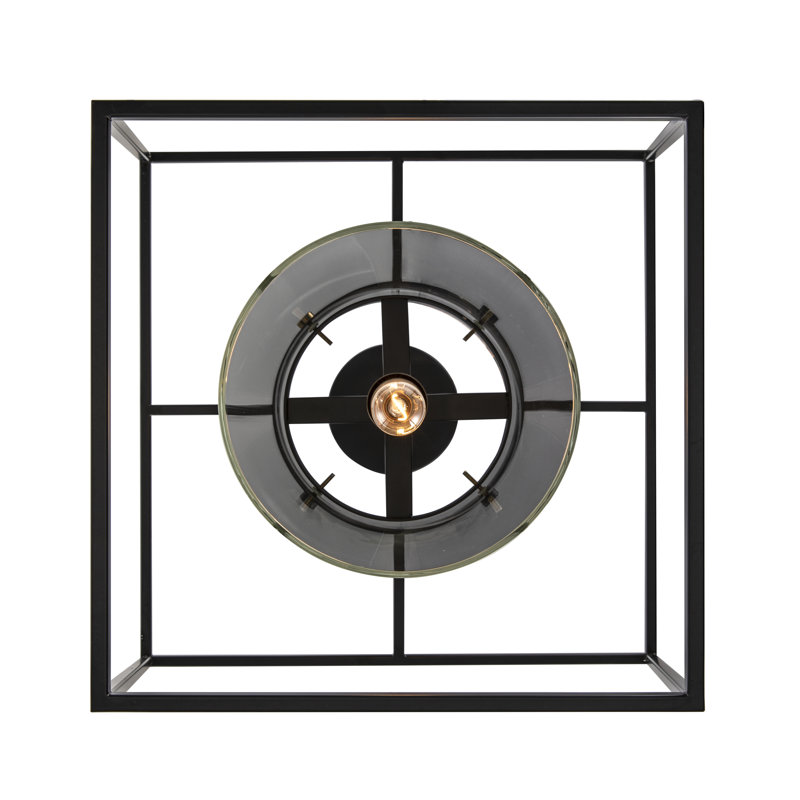 1 - Light Lantern Pendant, Black, 53.8" H x 15" W x 15" D