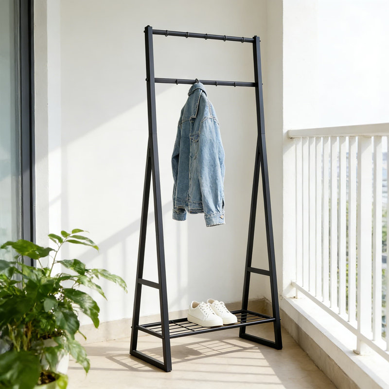 Space-Saving Entryway Organizer With 9 Hooks And Metal Shelf - Hall Tree Coat Rack With Shoe Storage Bench For Entryway, Hallway, Or Bedroom