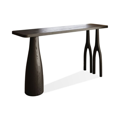 Black Straight Solid Wood Bar Table