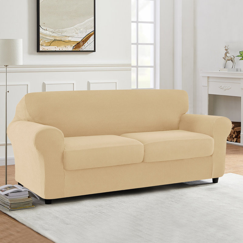 Pizarro Box Cushion Loveseat Slipcover, Khaki
