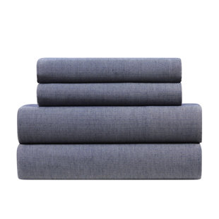 Kathy Ireland Herringbone Twill 4 Piece Cotton Rich Sheet Set (King or Queen)