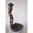 Lady Holds A Vase Standing on A Shell Bronze Fountain Size: 32" x 31" x 55"H