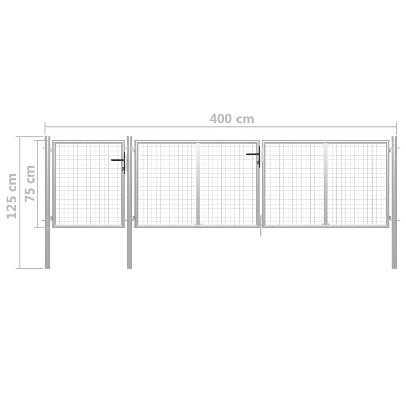 Adila 400 cm W Gate Fencing, 125cm H x 400cm W x 1cm D
