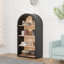 Bibliothèque arquée à 4 niveaux, bibliothèque arquée de 43 po de hauteur avec tablettes de rangement