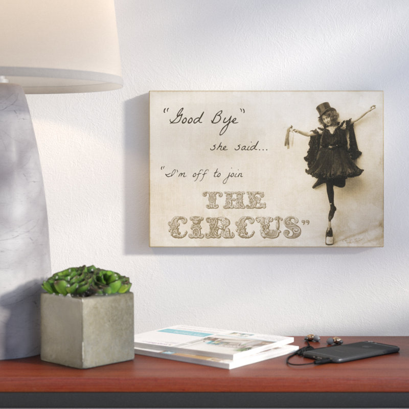 «Joint the Circus», impression sur toile, H 16 po x l 24 po x P 1,5 po