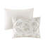 Ensemble de couvre-lit 3 pièces en chenille de coton touffetée ivoire / taupe double / grand