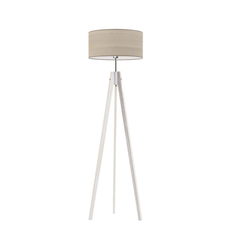 Arbutis 138cm Tripod Floor Lamp, Beige, White