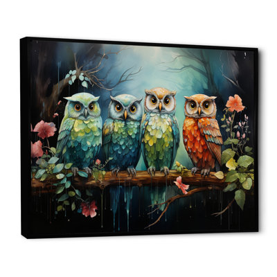 Native Art Guardians Of Forest - Native American Art Framed Canvas Print