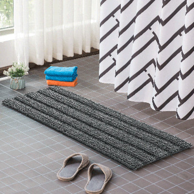Chenault Soft Absorbent Microfiber Non-Slip Backing Rectangle Bath Rug