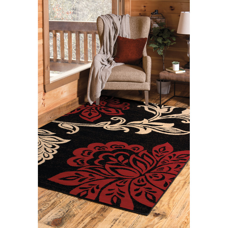 Tapis rouge / beige Plattsmouth, Rectangle 7 pi 10 po x 10 pi 6 po