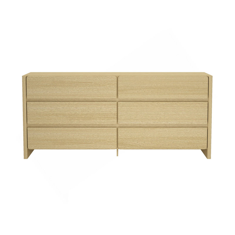 Linda 72" Dresser In Natural Oak (6-Drawer), Oak