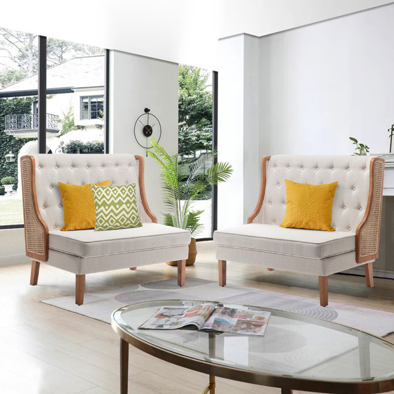 Adeele 44'' Reception Loveseat, Ivory
