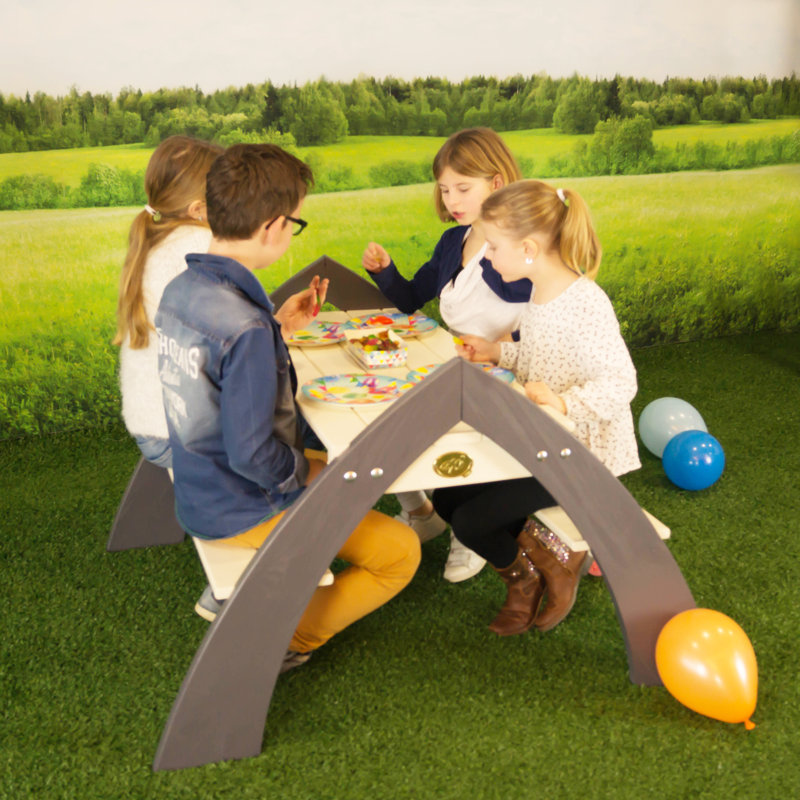 Axi Children's Picnic Table Kylo Grey/White, 75cm H x 108cm W x 119cm D