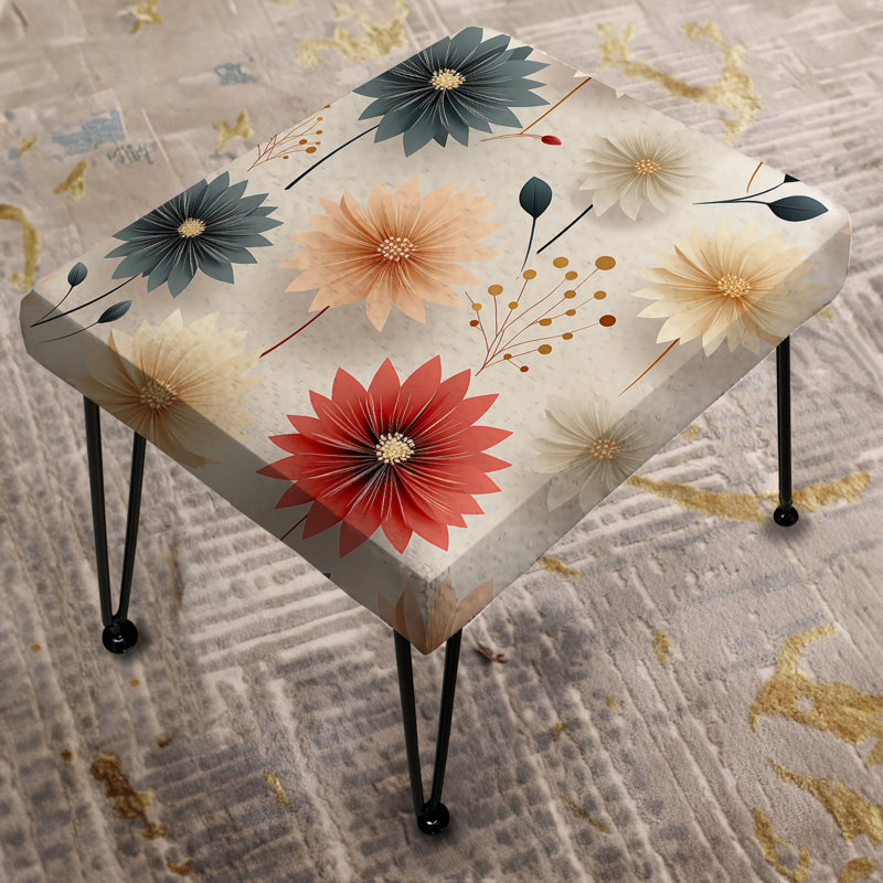 Oeillet Mandalas fleurs avec motif bohème I - Repose-pieds rectangulaire floral