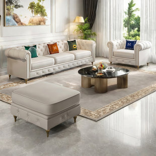 American-style light luxury straight-row sofa