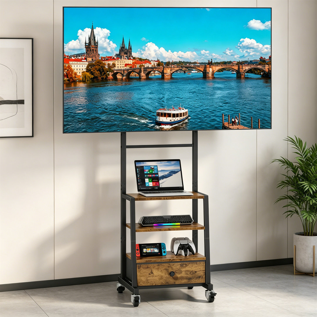 Rolling TV Stand on Wheels