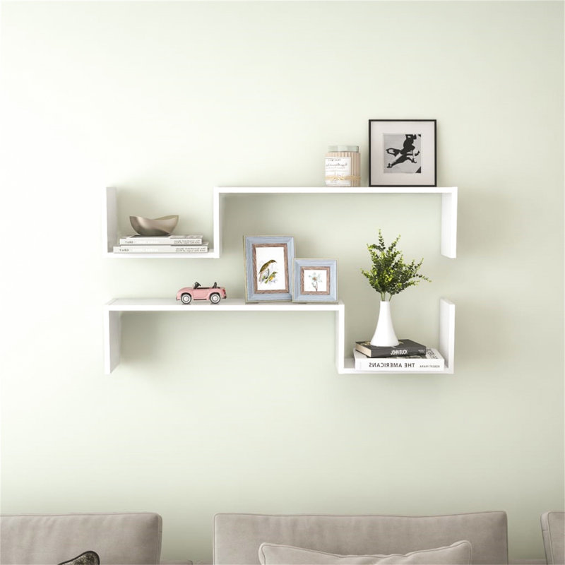 Lajae 2 Piece Floating Shelf, White