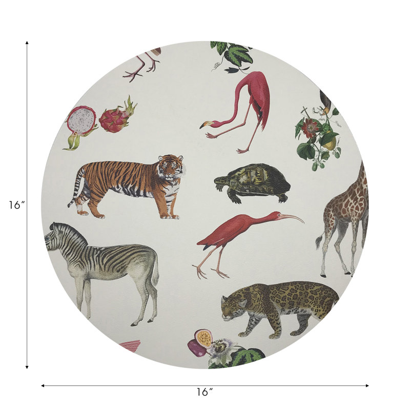 Exotix Vegan Leather Round Placemats, Natural