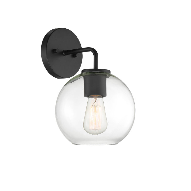 Lanterne murale d'extérieur 1 lumière Meridian, Noir mat