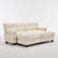 Canapés profonds à assise profonde, canapé beige moderne à structure en bois pour la famille