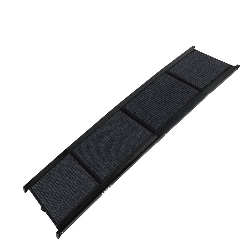 Rampe pour chien de 19,3 po de largeur, rampe en aluminium léger pour petits, moyens et grands chiens, surface antidérapante, pente douce longue longueur, corde incluse, tapis portatif et pliable de 71 po facile à transporter,