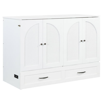 Size Bed In White With Storage Drawers - Space Saving Furniture. Ideal For Small Rooms. Organize Pillows, Clothes, . Finish Style. Charging Option. Simple Assembly Process. 75.1" X 56.7" 41.3"