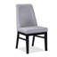 Chaises de salle à manger rembourrées de style moderne, 2 pièces, tissu gris, siège à haut dossier rembourré, texturé, sièges en bois noir 2 pièces, bois-780797190