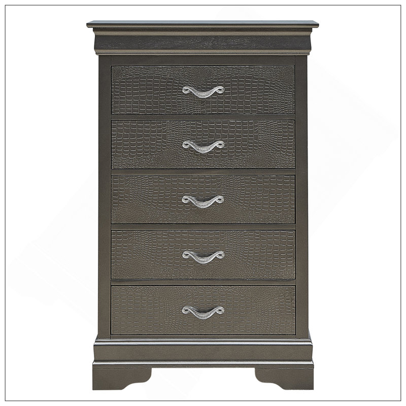Commode noire élégante en métal transitionnel, Black