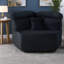 Chaises d'appoint modernes, chaise longue en velours côtelé noir 53 pouces pour la maison