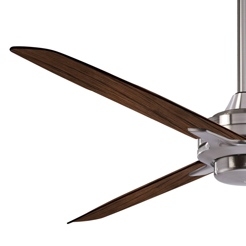 52" Rudolph 3-Blade Propeller Ceiling Fan with Wall Control, Brushed Nickel with Maple Blades