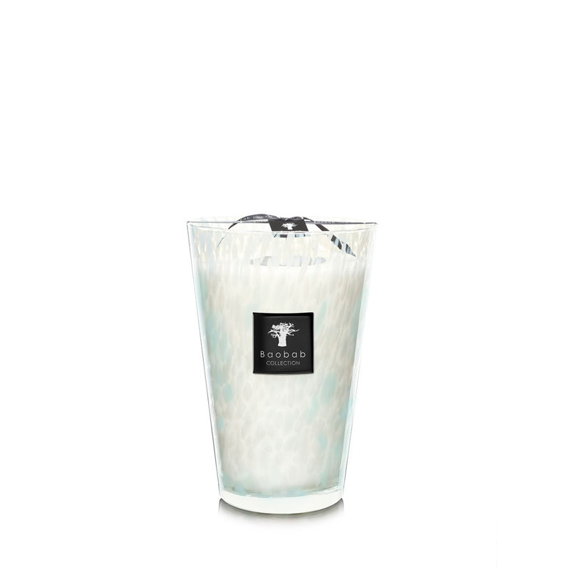 Pearls Sapphire Candle, 13.8" H x 9.36" W x 9.36" D