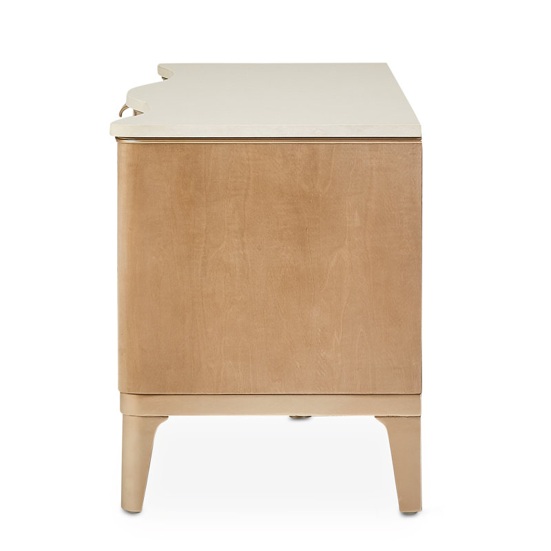 Malibu Crest Media Console, Blush/White