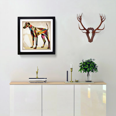 Greyhound Dog Constructivism - Framed Print