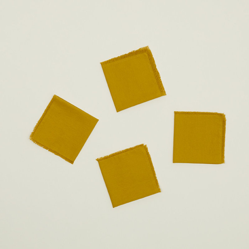 Essential Cocktail Napkin- Set Of 4, Mustard