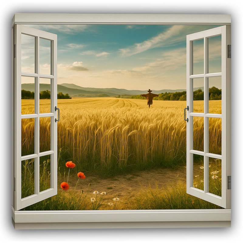 «Golden Field - Open Window», art mural sur toile