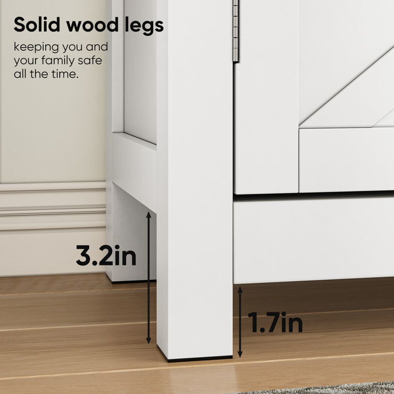 Armoire de rangement Farmhouse avec tiroir et tablette, armoire à café moderne, Blanc