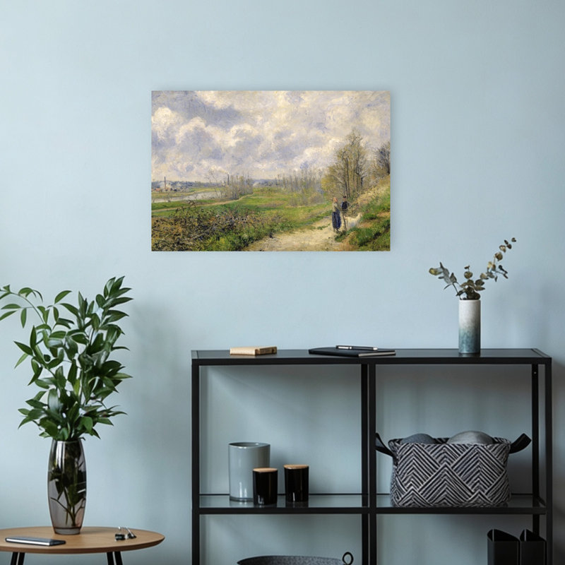 La Sente Du Chou, Near Pontoise, 1878 Impressionist Abstract Contemporary Landscape Wall Art Print by Camille Pissarro - 1 Piece Wrapped Canvas Wall Art