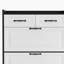 Armoire à chaussures basculante avec tiroirs, organisateur de vestibule moderne au fini blanc et noir